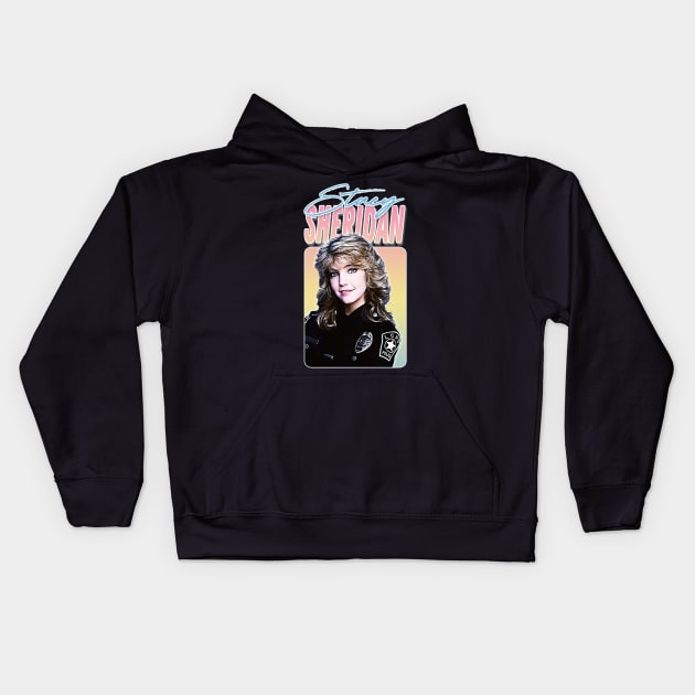 Stacy Sheridan / TJ Hooker - 80s TV Retro Design Kids Hoodie by DankFutura